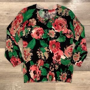 Talbots floral cardigan ladies size small